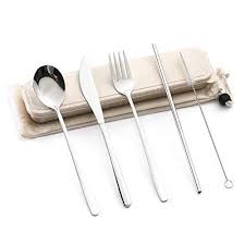 Check spelling or type a new query. Portable Flatware Set With Straw Travel Utensils Re Usable Eco Friendly Metal Cutlery Set With Carry Case For Work Sc Travel Utensils Cutlery Set Flatware Set