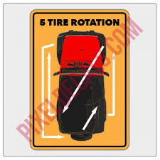 5 Tire Rotation Decal