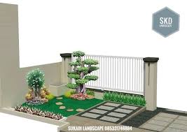 Pada gambar ini, penghuni rumah memilih penggunaan tanaman palsu ketimbang yang asli. Desain Taman Minimalis Halaman Teras Rumah Desain Taman Kecil Rumah Dan Kebun Desain Kebun Modern