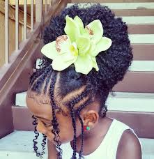 This braided and bun hairstyle gives an unexpected look that fascinates everyone at the wedding. No Photo Description Available Kids Hairstyles For Wedding Black Kids Hairstyles Kids Braided Hairstyles