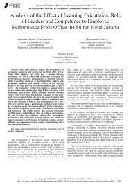 Arti supervisor dalam perusahaan sangat penting melihat tugas dan tanggung jawabnya. Pdf Analysis Of The Effect Of Learning Orientation Role Of Leaders And Competence To Employee Performance Front Office The Sultan Hotel Jakarta