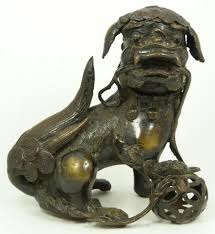 New listingvintage lucky lion bronze lacquered chinese foo dog resin statue bookend 7. Antique Chinese Bronze Foo Dog Sculpture