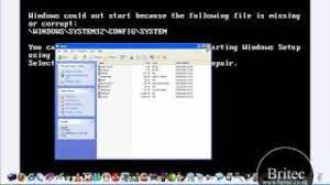 Pc Repair: File Missing Or Corrupt: \Windows\System32\Config\System\ -  Youtube