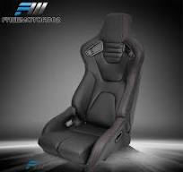 Bucket Racing Seat Adjustable Universal Dual Slider Right PU & Carbon Leather