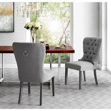 Eames rocking chair rocking chair nursery swivel chair wayfair living room chairs accent chairs for living room industrial office chairs charla is a sleek object that combines timeless lines with a modern twist. Inspired Home Nevaeh Light Grey Linen Ring Handle Nailhead Dining Chair Set Of 2 Ad88 03lg2 Hd The Home Depot