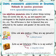 Adjetivos Posesivos In Spanish Using Possessive Adjectives There Are Three Different Ways To Talk About Our Pos Possessive Adjectives Possessives Adjectives