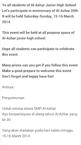 Contoh surat lamaran kerja bahasa inggris untuk fresh graduate. Buatlah 2 Contoh Pengumuman Dalam Bahasa Inggris Ilmusosial Id