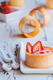 Hint Of Vanilla Strawberry Mousse In Honey Tuiles Strawberry Mousse Tuiles Recipe Delicious Desserts