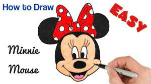 This will be very useful for keeping kids engaged at home. How To Draw Minnie Mouse For Kids Cartoon Drawing Easy Cartoon Drawings Simple Cartoon Cartoon Drawings