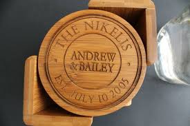 Personalized Coaster Set Custom Wood Coaster Set Round Wood Etsy Portavasos Numeros De Casas Madera