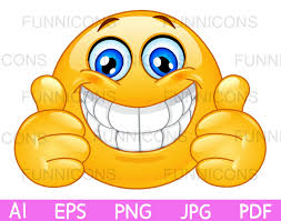 Finde und downloade kostenlose grafiken für png. Clipart Cartoon Of Emoji Emoticon With A Big Smile Giving Two Thumbs Up Ai Eps Png Jpg And Pdf Files Included Digital Files Download In 2021 Animierte Emoticons Emoticon Smiley Emoticon