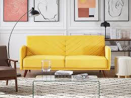 In puncto komfort auch preisleistung kann dem. Schlafsofa 3 Sitzer Sofa Samtstoff Gelb Senja Beliani De