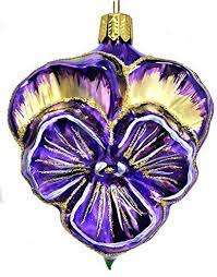 Purple And Gold Pansy Flower German Glass Christmas Tree Ornament Decoratio Glass Christmas Tree Ornaments Glass Christmas Tree Christmas Decorations Ornaments