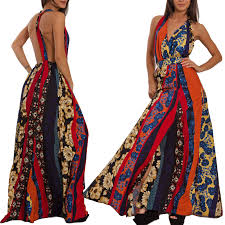 Subito a casa e in tutta sicurezza con ebay! Vestito Donna Lungo Abito Elegante Multicolor Schiena Nuda Cerimonia Vb 2463 Ebay