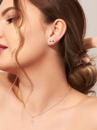 Black Sapphire Huggies Gemstone Hoop Earrings Dainty Ear Cuffs EAR039BSR