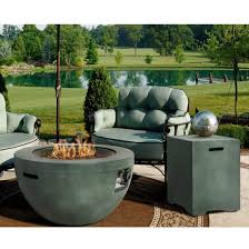 Best choice products 48x27in 50,000 btu patio propane fire pit table, side table tank storage w/ wood finish, pit cover. Hompus Propane 30 Inch Round Bronze Concrete Fire Bowl With Tank Cover Lava Rocks And Rain Cover 40 000 Btu Patio Fire Pit Table Set For Outdoor Buy Online In Gambia At Gambia Desertcart Com Productid