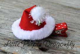 Red Santa Hat Hair Clip Bow By Littlepurpledragonfl Via Etsy Ribbon Hair Bows Christmas Hair Bows Diy Hair Accessories