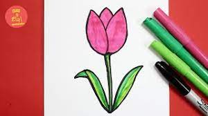 رسم زهرة التوليب بالرصاص والخطوات تعليم رسم سهل youtube drawing images drawings coloring sheets