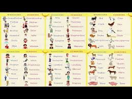 Gender Of Nouns In English Grammar Useful Masculine And Feminine List Youtube