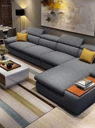 The pure grey two seater along with a single seater with the checkers design modern sectional leather sofa for living room sofa l shaped sofa. Living Room Design With L Shape Sofa Design Mocamboo