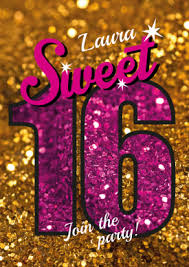 Coole Partyeinladung In Glamour Look In Gold Und Pink Fur Madchen Zum 16 Geburtstag Einladungskarten Geburtstag Einladungen Einladungskarten