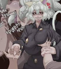 Rule 34 - Fakkufakkufakku Fondling Breast Forced Grabbing Breasts Heart  Holding Breast Holding Hands Huge Breasts Hunter X Hunter Licking Ear  Looking At Viewer Neferpitou Pov Saliva Smug Sweat Text Whispering Into