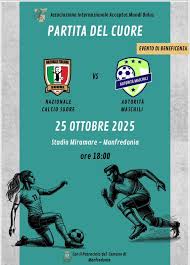 Partita del Cuore con la Nazionale Italiana Suore: il 25 ottobre al " Miramare" di Manfredonia scende in campo la solidarietà - IlSipontino.net