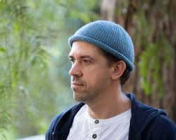 Mens Knit Hat Cobalt Blue Merino Wool Men Toque Short Trawler Beanie Hand  Knitted Fisherman Hat Winter Beanie Rolled Brim Scull Cap Crochet