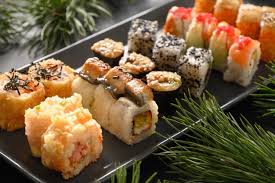 Sushi party ― in 5 steps. Premium Photo Christmas Dinner With Sushi Set With Xmas Decoration On Black Background Close Up Xmas Or New Year Party