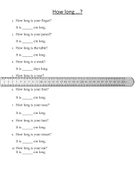 Using How Long For Measurement Of Things And Time