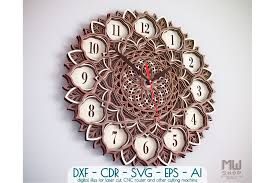 Lace Wall Clock Cricut Svg Laser Cut Sacred Geometry Clock Dxf Laser Cut Dxf For Clock Making C09 Mandala Clock Dxf File For Laser Cut Craft Supplies Tools Kits How