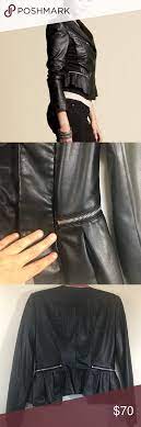 Bebe Black Peplum Faux Leather Jacket Faux Leather Jackets Leather Jacket Black Peplum