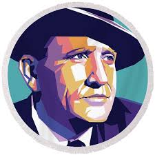 Spencer Tracy Illustration Beach Towel by Retro Movie Posters