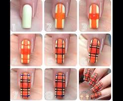 Pin By Jenny Shavarska On Manicure Plaid Nail Art Cute Nail Art Designs Plaid Nails To create the look, paint a sheer wash of gold or caramel across a third of each nail and overlay it with abstract dashes for a wildly adorable end look.