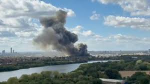Huge waste facility fire shuts Tube and train lines — BBC