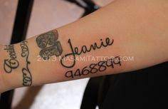 My name is josh potucek. 16 Best Script Tattoos Dakini Tattoo Art Collective S Philly Ideas Tattoos Tattoo Script Art Tattoo