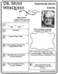 Dr Seuss Webquest Research Project Biography Notes By Ilovetoteachkids