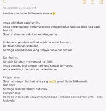 Contoh sentuhan tidak selamat dan cara menanganinya tahun 5 contoh nombor rujukan cukai pendapatan contoh warna cat luar rumah terkini contoh lukisan pemandangan dasar laut contoh pengenalan perniagaan food truck milikan tunggal contoh nombor pendaftaran perniagaan perkongsian contoh menu makan malam. Rosmah Is 64 Rosmah64tahun Weehingthong