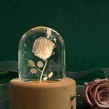 Beautiful signed lalique frosted & clear les femmes decanter w. Rose Crystal Ball Music Box This Rose Crystal Ball Music Box Is Straight Out Of Beauty And The Beast And We Re Enchanted Popsugar Home Photo 2
