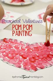 Wonderful project ideas for kids of all ages and abilities. Valentine Pom Pom Painting For Preschoolers Valentines For Kids Valentines Art Valentine Crafts For Kids