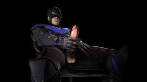 nightwing, animated, animated gif, 1boy, 3d, abs, bara, black hair, erection,  male focus, masturbation, muscular, penis, solo, testicles - Image View - |  Gelbooru - Free Anime and Hentai Gallery
