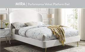 Buy top selling products like modway tessie full platform bed in white and modway loryn queen bed frame in white. Amazon Com Modway Mira Upholstered Performance Velvet Queen Platform Bed White Furniture Decor