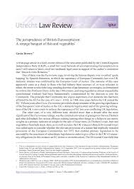 PDF) The jurisprudence of British Euroscepticism: A strange banquet of fish  and vegetables