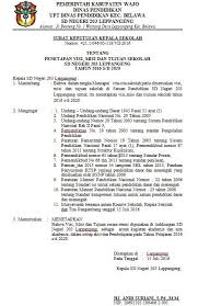 Kami dari dinas pemerintah akan mengundang bapak/ ibu/ saudara guna menghadiri syukuran dalam rangka ulang tahun organisasi budi pekerti yang ke 13 sebagai. Contoh Sk Penetapan Visi Misi Dan Tujuan Sekolah Bentuk File Word Contoh Surat Lamaran Kerja Contoh Surat Resmi Conto Sekolah Matematika Kelas 8 Pendidikan