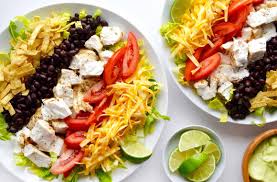 This healthy taco salad is made with turkey taco meat instead of beef, packed with veggies and there are sooo many different taco recipes… just on my site i have a bunch of taco ideas: Fish Taco Salad With Avocado Dressing Just A Taste