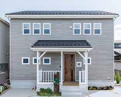 施工例 旭トステム外装 モダンファームハウス 住宅 外観 マイホーム 外観