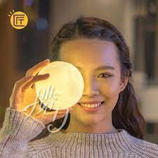 匠心诚品月亮小夜灯3d打印月球装饰灯定制表白神器创意送男生女生 customized gifts prom decor night light