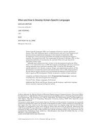 Pdf When And How To Develop Domain Specific Languages