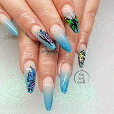 Encapsulated Acrylic Nails By Serena The Nail Vault Www Instagram Com Thenailvaultnz Long Extensions Natural Tapered Almond M Nails Faded Nails Orange Nails