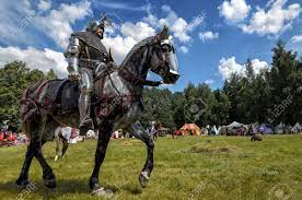 English knight riding horse england flag retro. Chorzow Poland June 9 Medieval Knight On Horseback During A Stock Photo Picture And Royalty Free Image Image 21417926